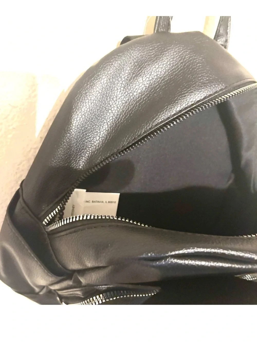 NWT Disney Mickey Mouse Mini Backpack Black and White Faux Leather Zipper Pocket
